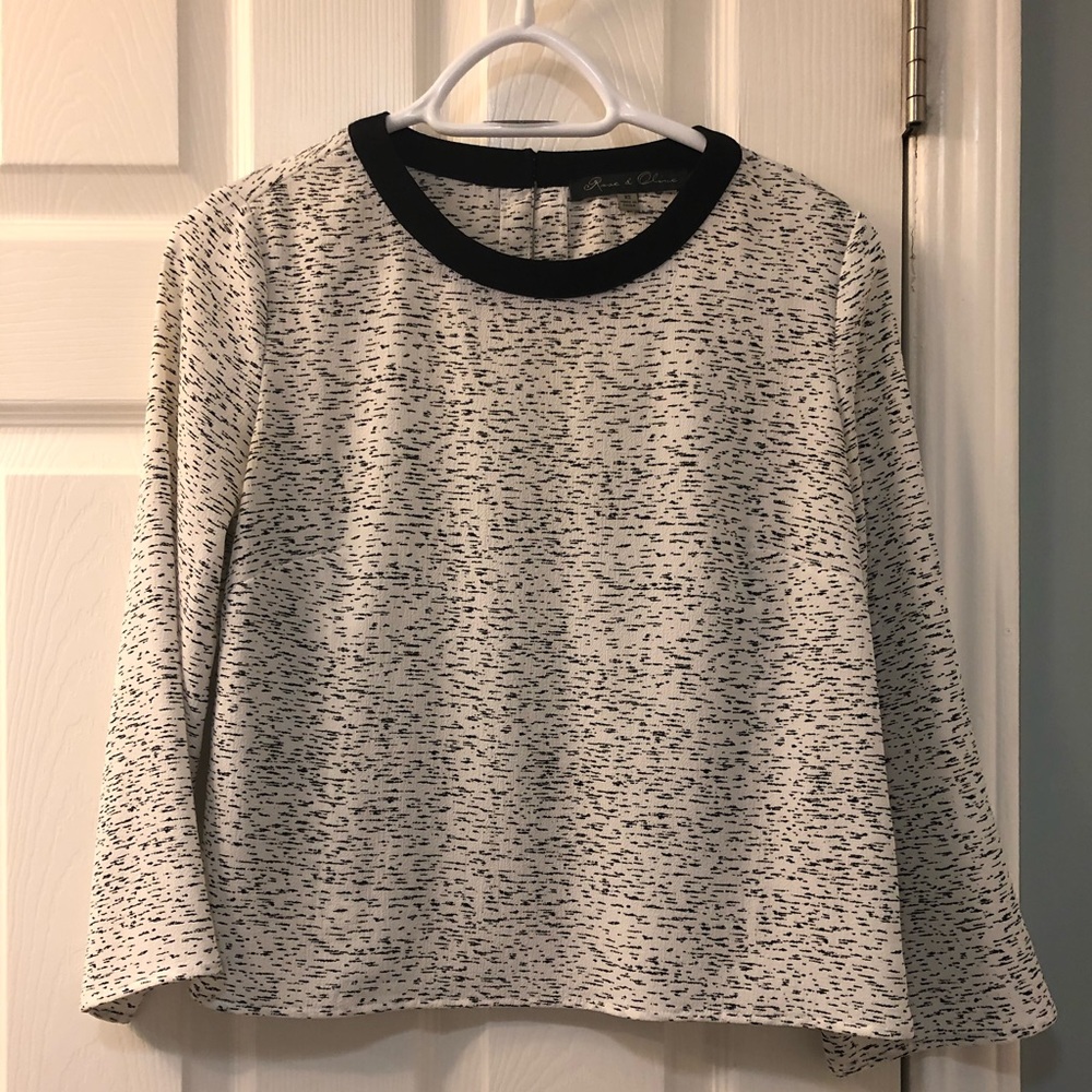 Black and white blouse